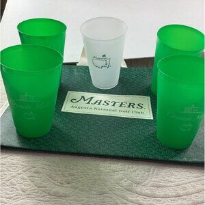 Masters Augusta National Golf Club Green & White Collectible Cups & Tote Bag Set